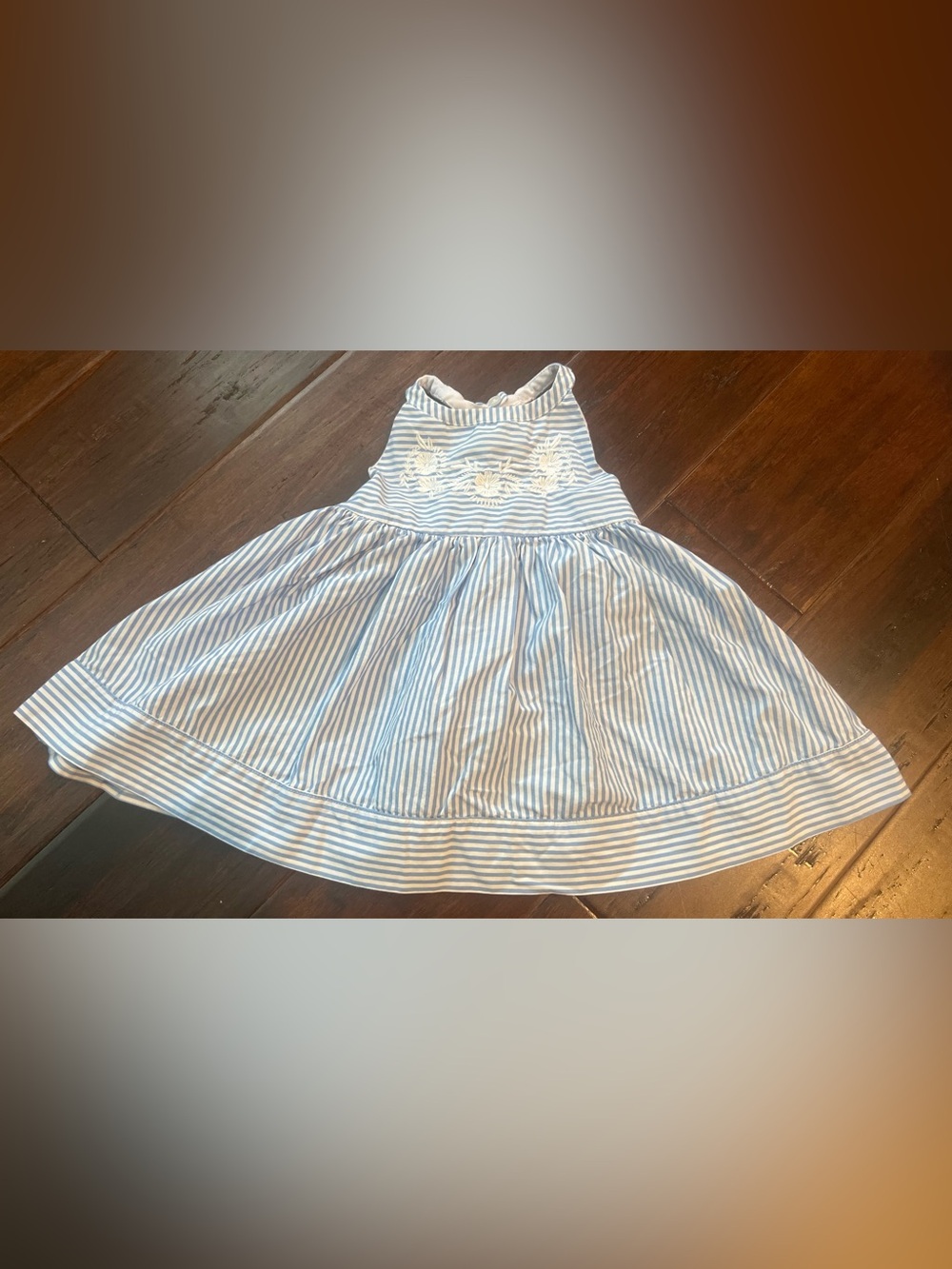 Cynthia Rowley Light Blue and White Striped Sundress 24 months